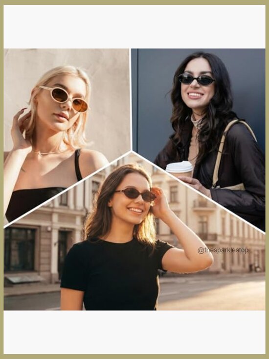 4 Pack Retro Rectangular Sunglasses Plastic Frames UV Protection main image 5